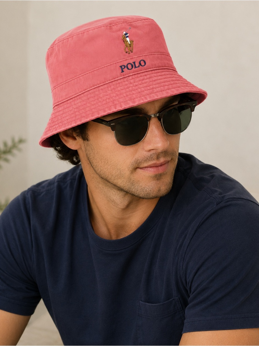 Polo Ralph Lauren Coral Bucket Hat Pony Logo Embroidered POLO Size S/M | 22.5”